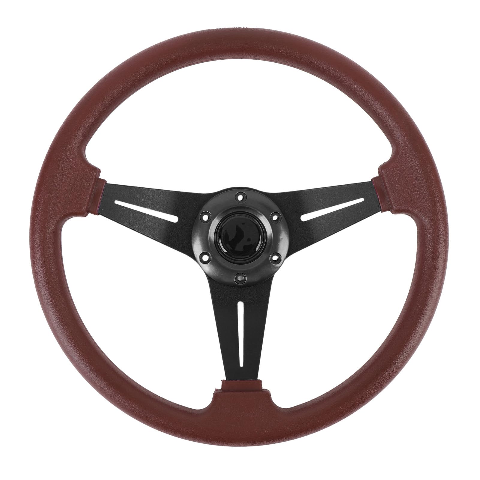 Generic 14 -Colle -Auto kar Wheel, Poprawa Komfort Stylowej Kierownicy Wyścigowej Długa trwałość z Przyciskiem Klaksonu dla Adaptera 6 otworów (BLACK)