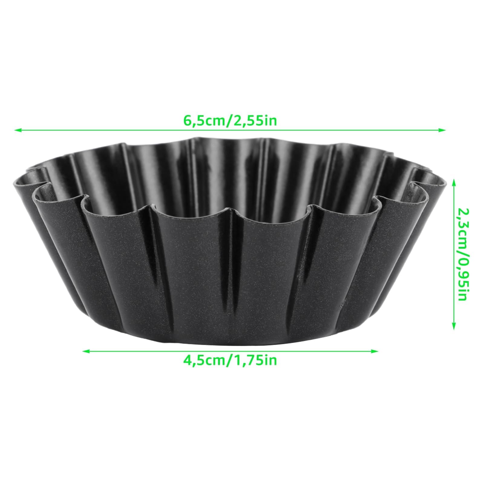 20 Pièces Mini Moules à Tartelette, Moule à Muffin en Acier au Carbone, Mini Moules à Tarte, Moules à Gâteau, Moule à Crêpe, Moule à Muffin Antiadhésif pour Pudding, Gâteau, Cupcake, Muffin Ø