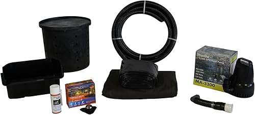 HALF OFF PONDS Simply Waterfalls 3200 - Kit de cascada sin estanque, con forro de PVC de 10 pies por 15 pies y bomba sumergible de la serie