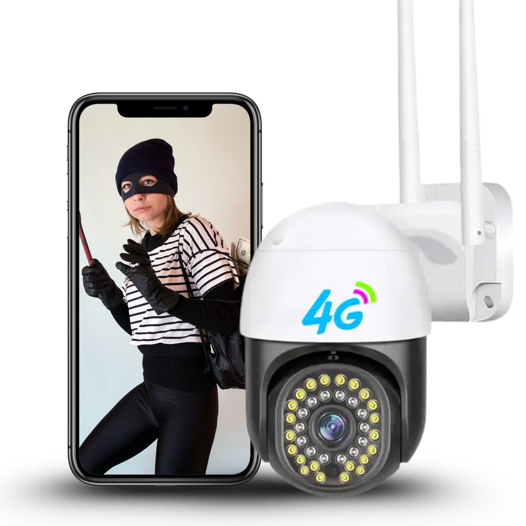 OneXsale 4g sim 4mp ptz CCTV Camera ip66 Waterproof Wireless Outdoor Security Camera v380 app auto Tracking 2-Way Audio Color Night Vision