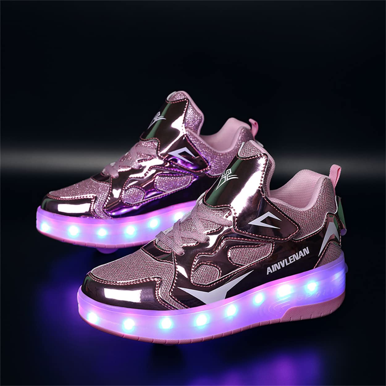 Zapatos con Ruedas Zapatillas con Dos Ruedas para niños y niña Led Luces Zapatillas con Ruedas Se Puede Bambas con Ruedas Regalo Creativo de Navidad y cumpleaños en el día de los Reyes