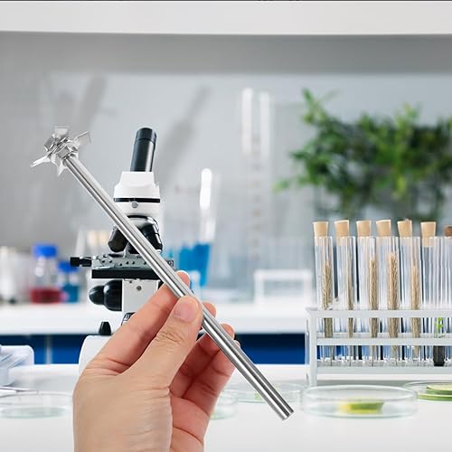 Miniatura 3 de PRETYZOOM Agitador de laboratorio de cuchilla de agitación de acero inoxidable Agitador de varilla de mezcla agitador herramienta de agitación