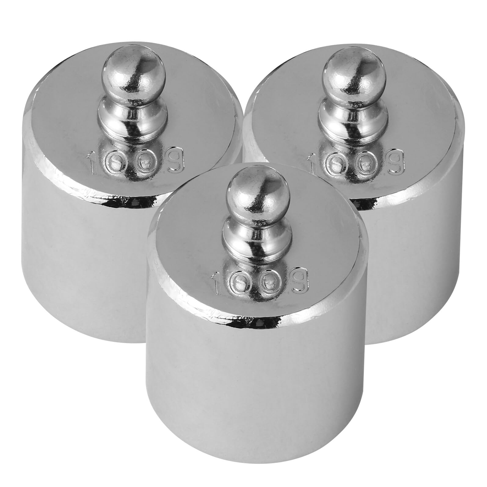 Healvian Lot de 3 Poids D'étalonnage Chromés 100 G M2 pour Balance Électronique, Accessoires de Calibrage Précis pour Laboratoire Scientifique et Usage Pédagogique