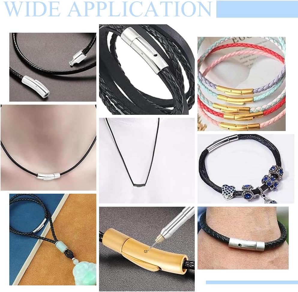 UNICRAFTALE 10 Sets Bayonet & Tube Clasps Stainless Steel Pushed Buckle Clasps for Bracelet & Necklace Jewelry Making 32.5x7.6x10.6mm, Hole 6mm - Image 5