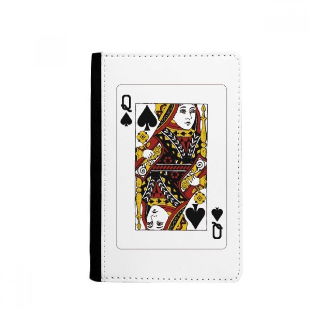 Playing Cards Spade Q Pattern Passport Holder Notecase Burse Wallet Cover Card Purse