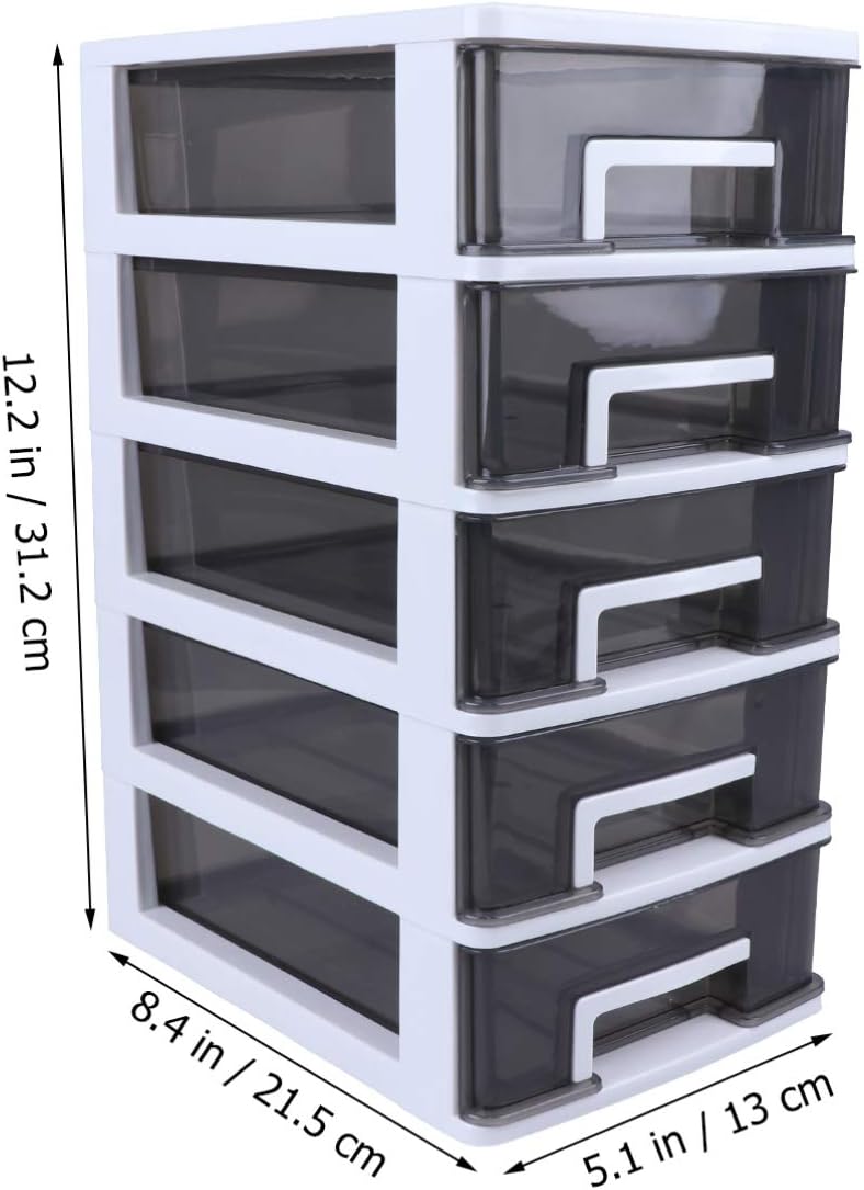 LIFKOME Storage Cabinet Plastic Drawer Type Closets Portable Multifunction Storage Rack Organizer Furniture Jewelry Organizer Jewelry Box 5- layers (White and Black)