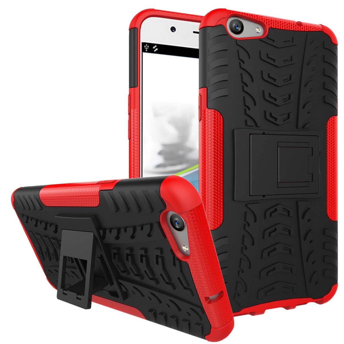 OPPO F1s Case,Heavy Duty Rugged Hybrid Armor Dual Layer Hard Shell Tyre Textured Cover for OPPO F1s(Display Size 5.5 inch)