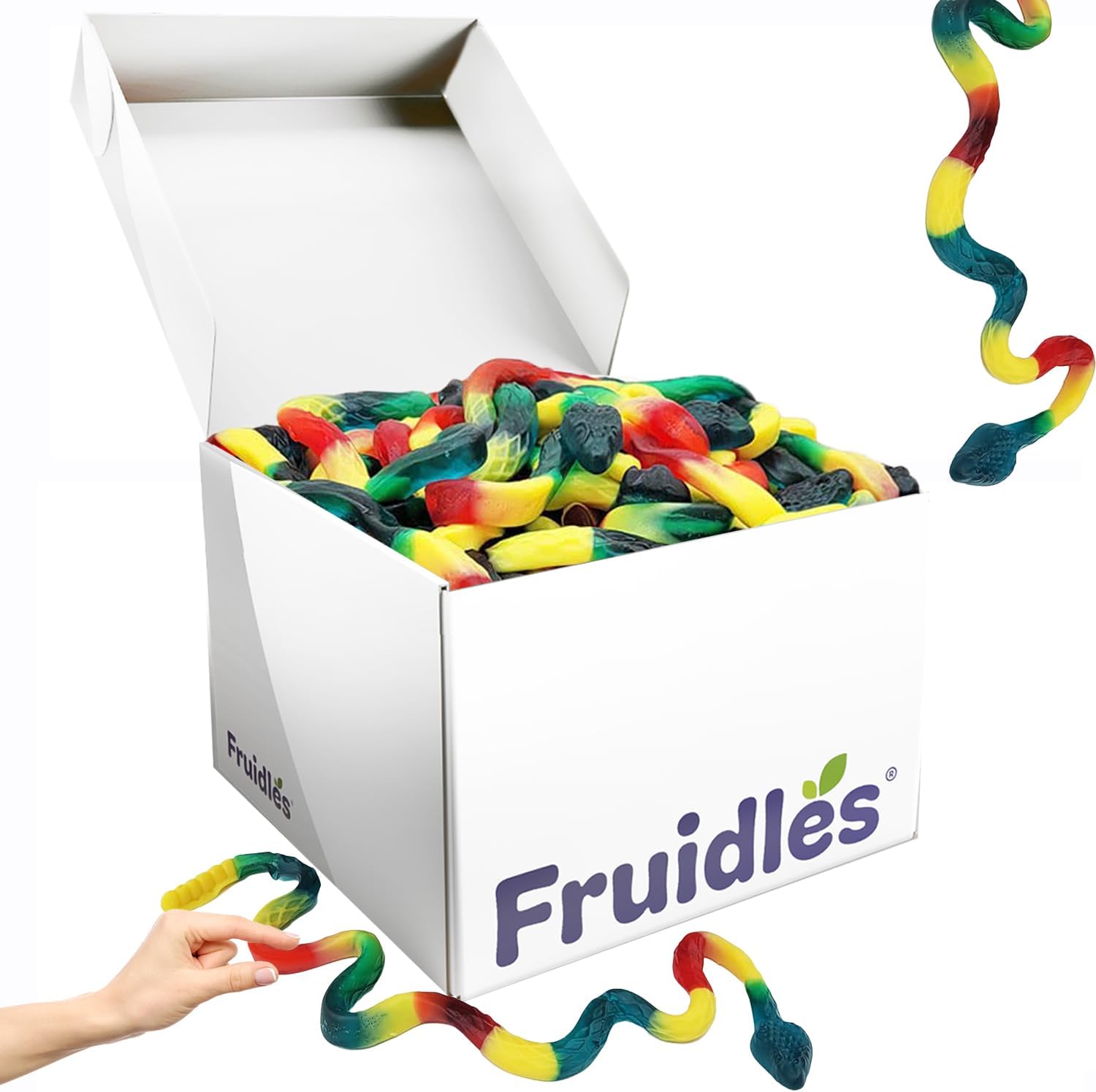 Fruidles Giant Gummi Rattle Snake Candy, Assorted Fruit