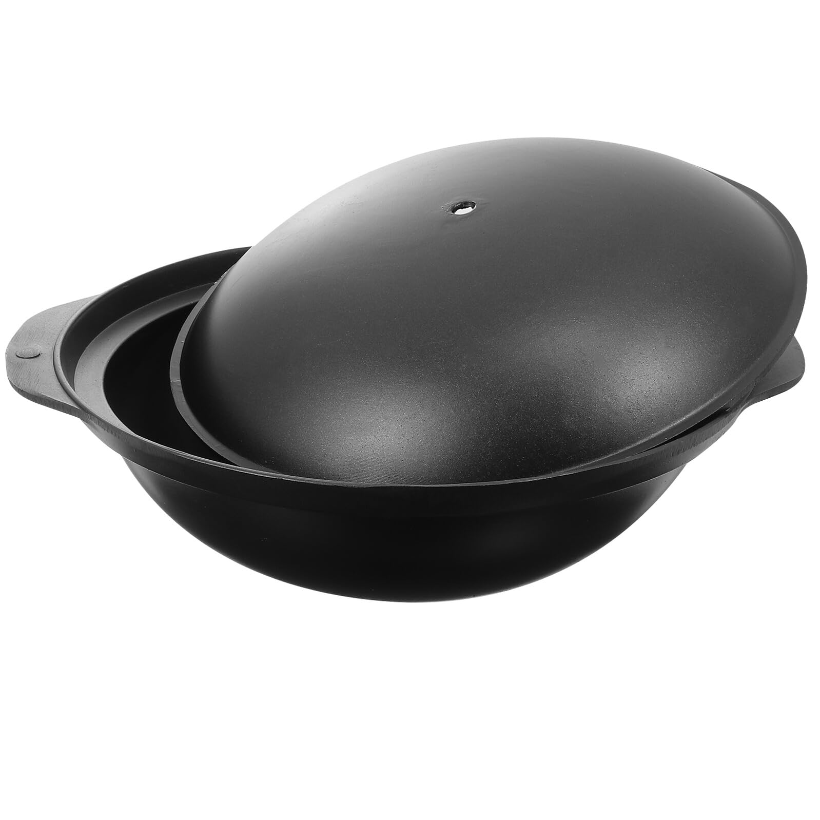 Pentola in Alluminio Nero per Cottura Veloce e Risparmio Energetico, Piccola Pentola con Coperchio per Riso e Pollo Brasato
