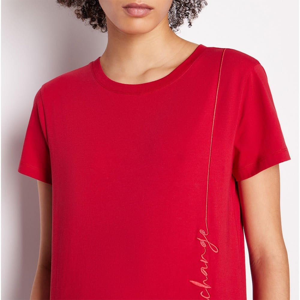 Armani Exchange Womens Signature Logo Crew Neck Cotton Jersey Tee - Image 5