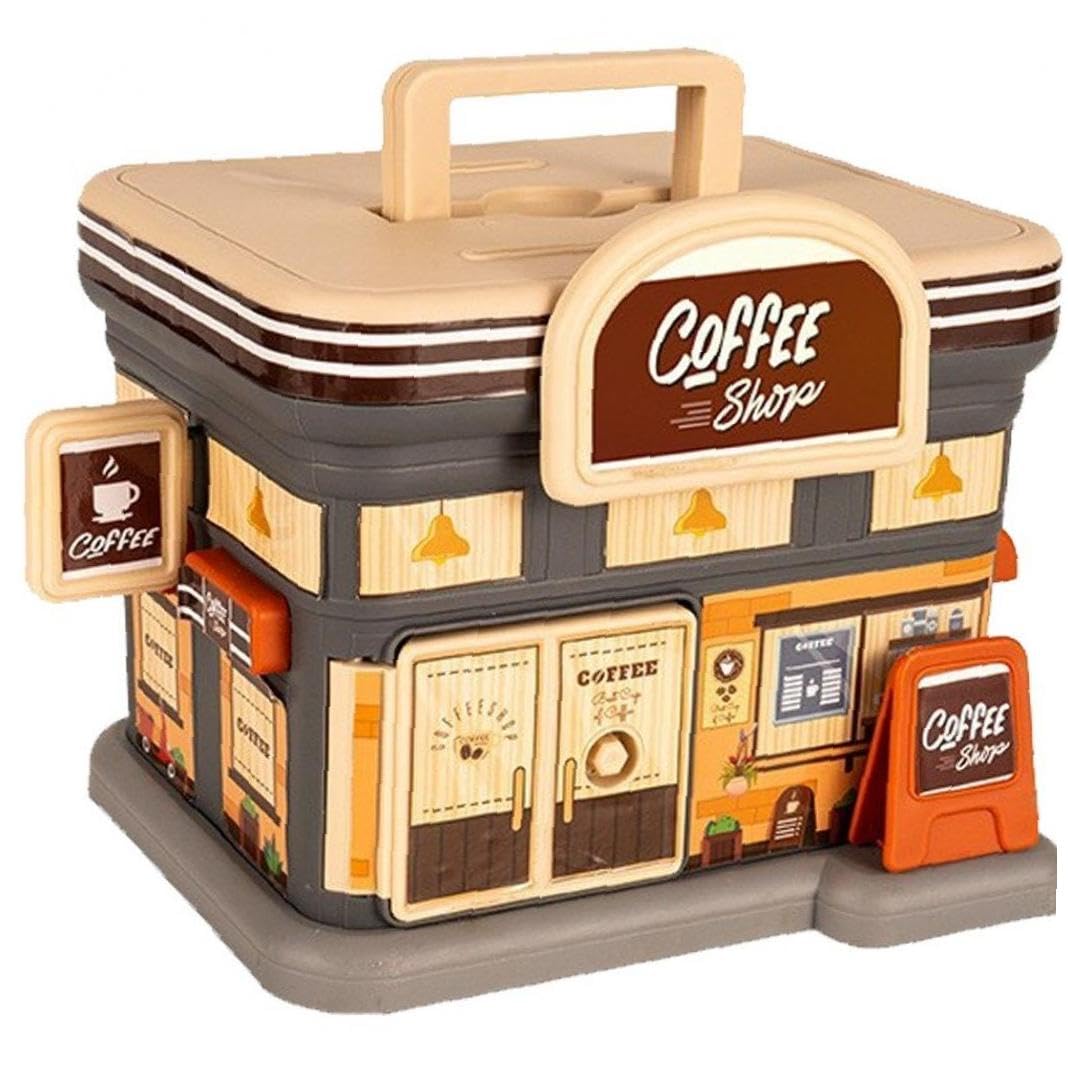 Amazon.co.jp: カフェの形 貯金箱 小さな 現金銀行 貯蓄銀行 現金 コイン 貯蓄ボックス マネー金庫 ハンドル付き 子供 : おもちゃ