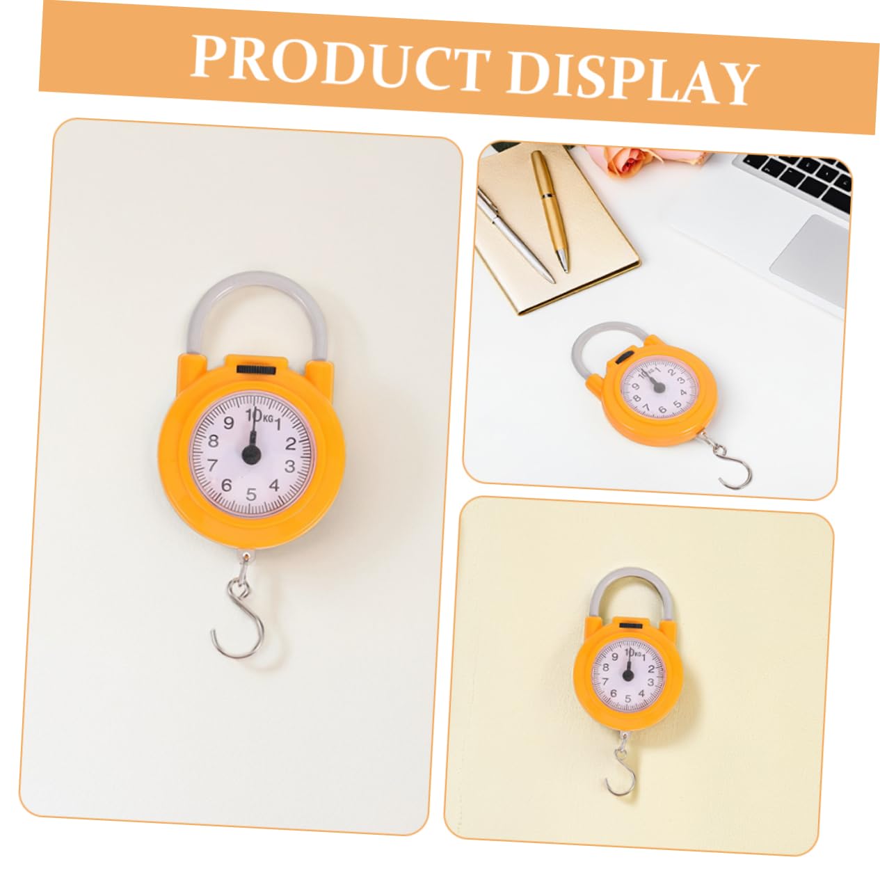 1pair Portable Handheld Spring Scale Lightweight and Compact Weighing Tool Hook for Fishing Kitchen Home and Travel Versatile Use for Produce