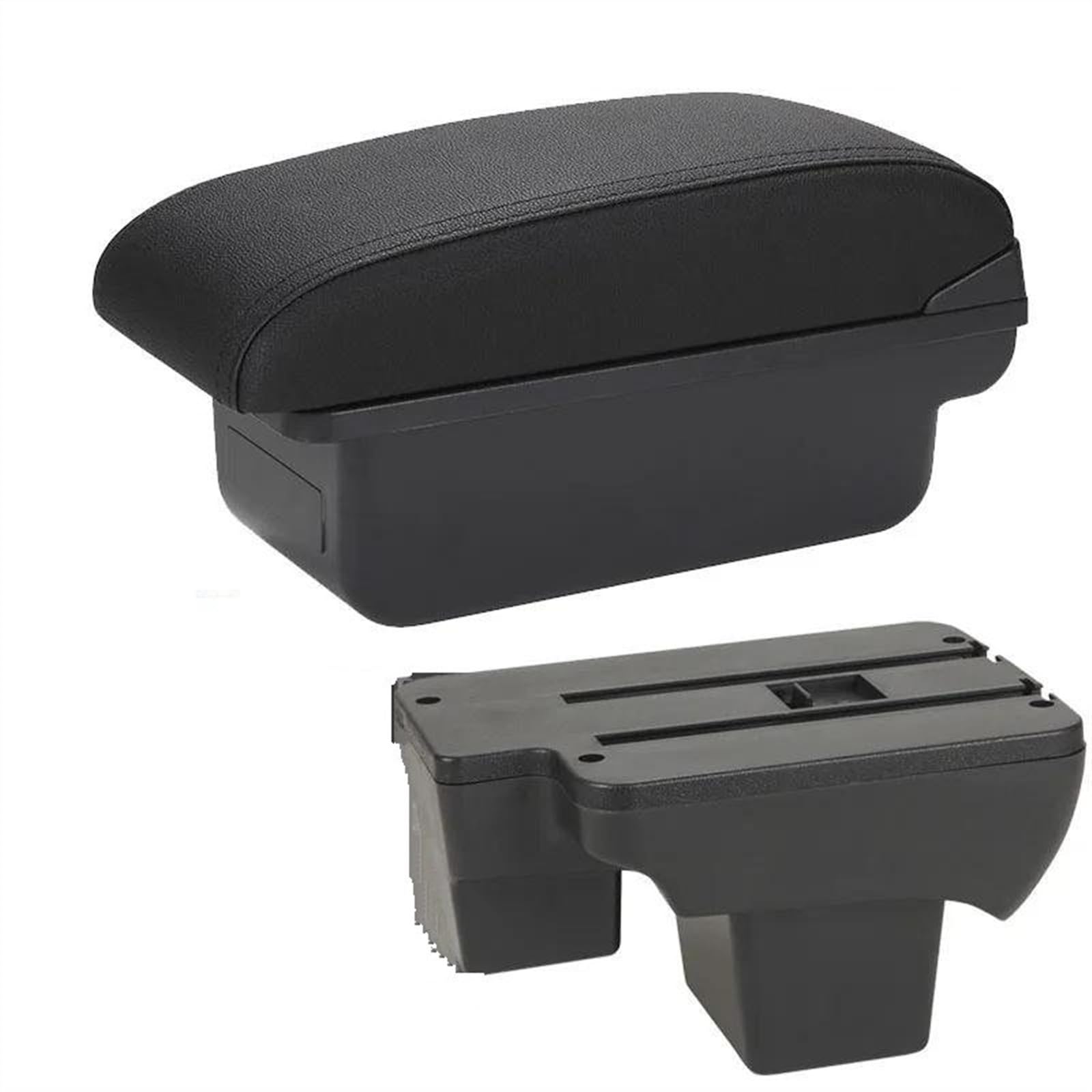 NMJLQW Storage Rack Armrest Box Car Armrest Dedicated Retrofit For Polo 2020-2024 Storage Box Retrofit Parts Car Accessories(C2 Black line NO USB)