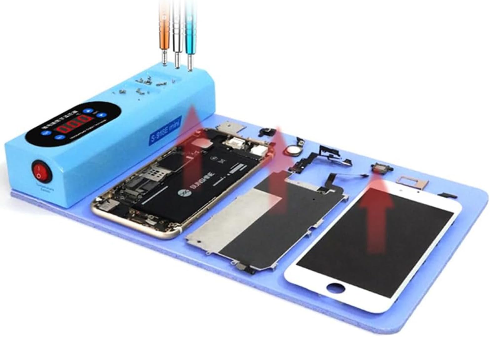 Tappetino riscaldante per riparazione schermo LCD, 35 x 21 cm, mini tappetino termico in materiale morbido per separare telefono e tablet, ideale per progetti di riparazione tecnica