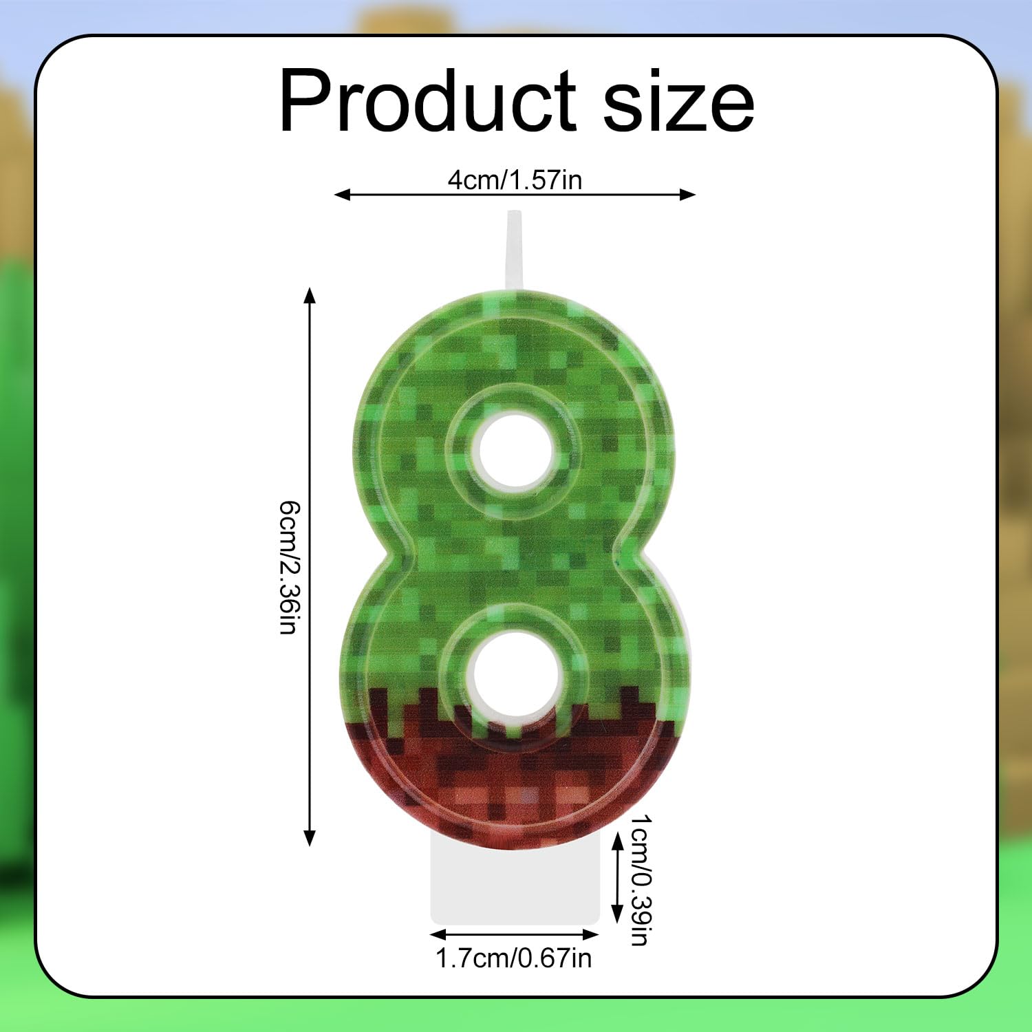 Willcan Candele di compleanno a forma di numero 8, colore verde glitterato, 7 cm, decorazione per torte e cupcake, per adulti/bambini (7 cm, numero 8 verde