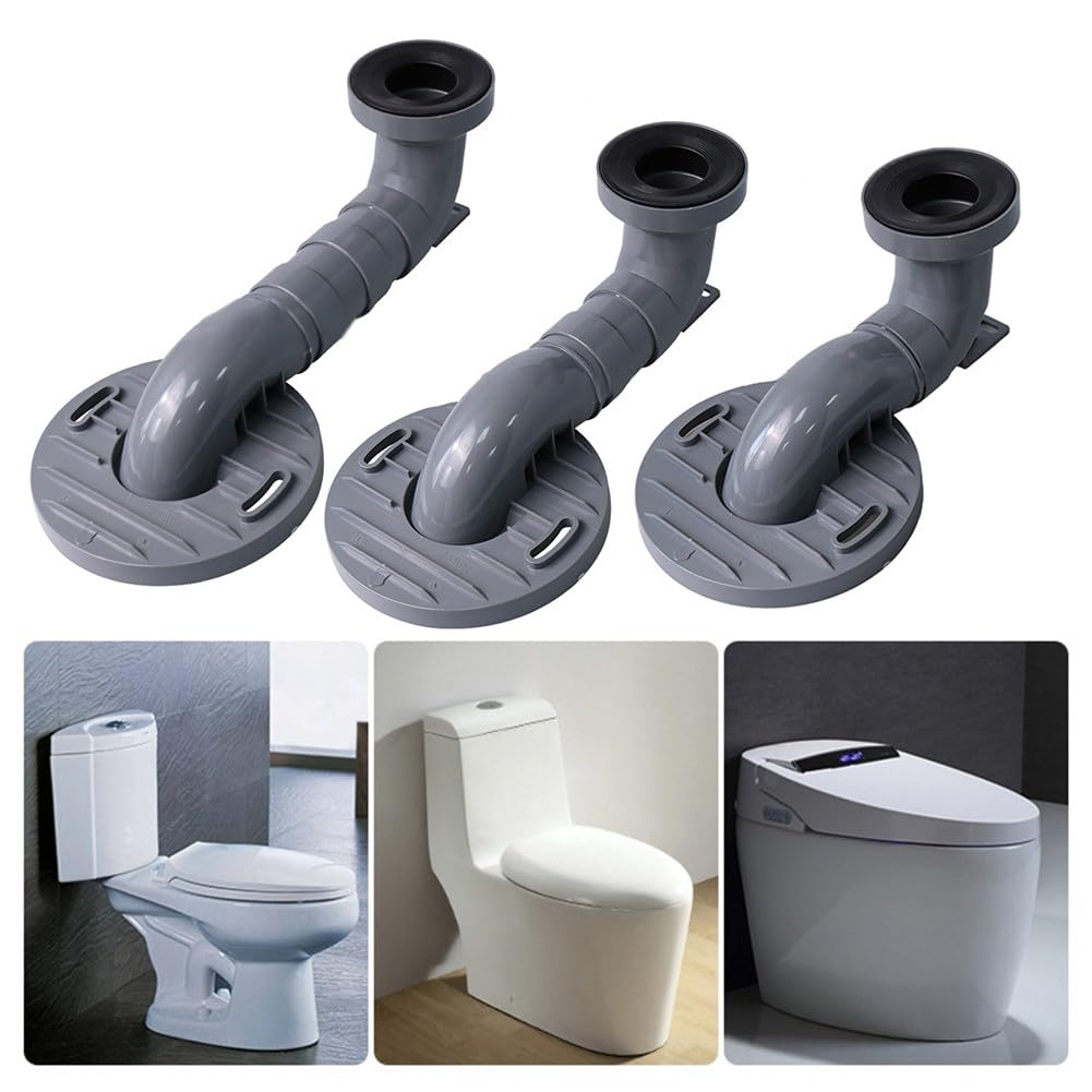 ReachMall Toiletten-Siphon-Schalthebel, PVC, verstellbar, rohrsicher, auslaufsicher, für 110 mm Auslass, für intelligente Toilette, Badezimmer, Renovierung, platzsparend
