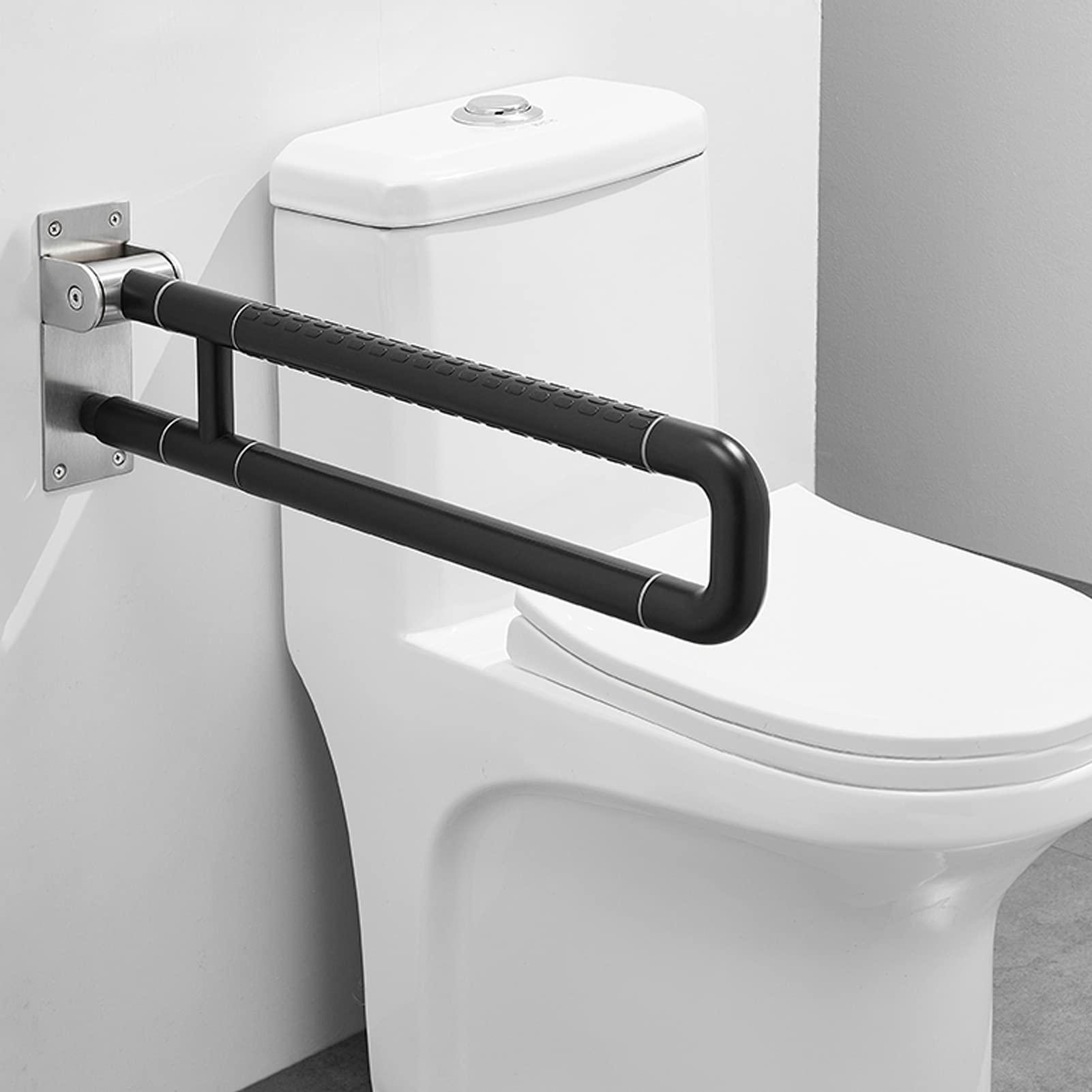 Maniglione Di Sicurezza Da Muro, Maniglione Ribaltabile Bagno Disabile,Maniglione Di Sicurezza Da Bagno,Maniglione Per WC Per Bambini Anziani Disabili E Gravidanza,Nero (70cm/27.6in)