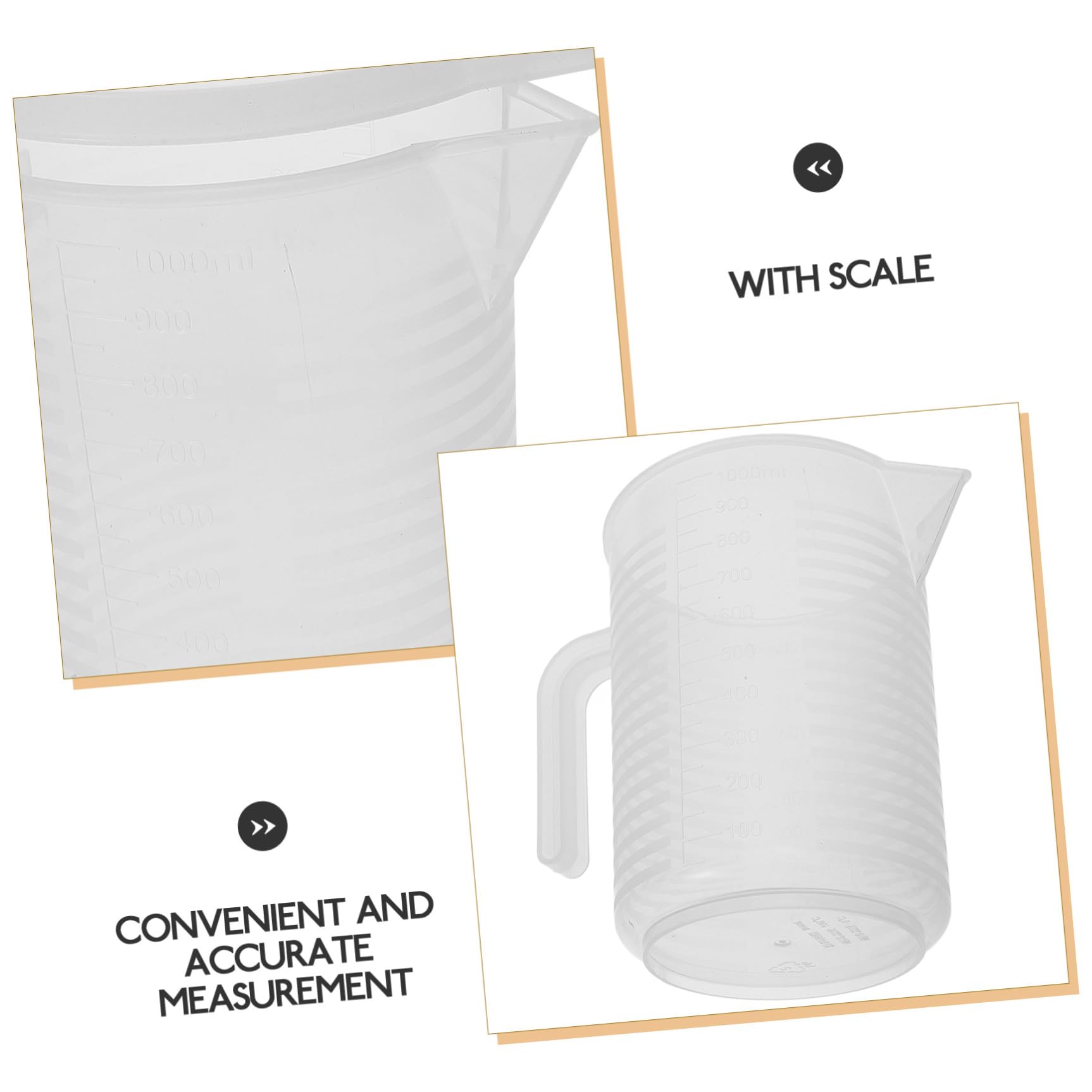 Zerodeko 4 Pièces Tasse à Mesurer Transparent avec Couvercle et Poignée Pichet Doseur Réutilisable pour Cuisine Bars et