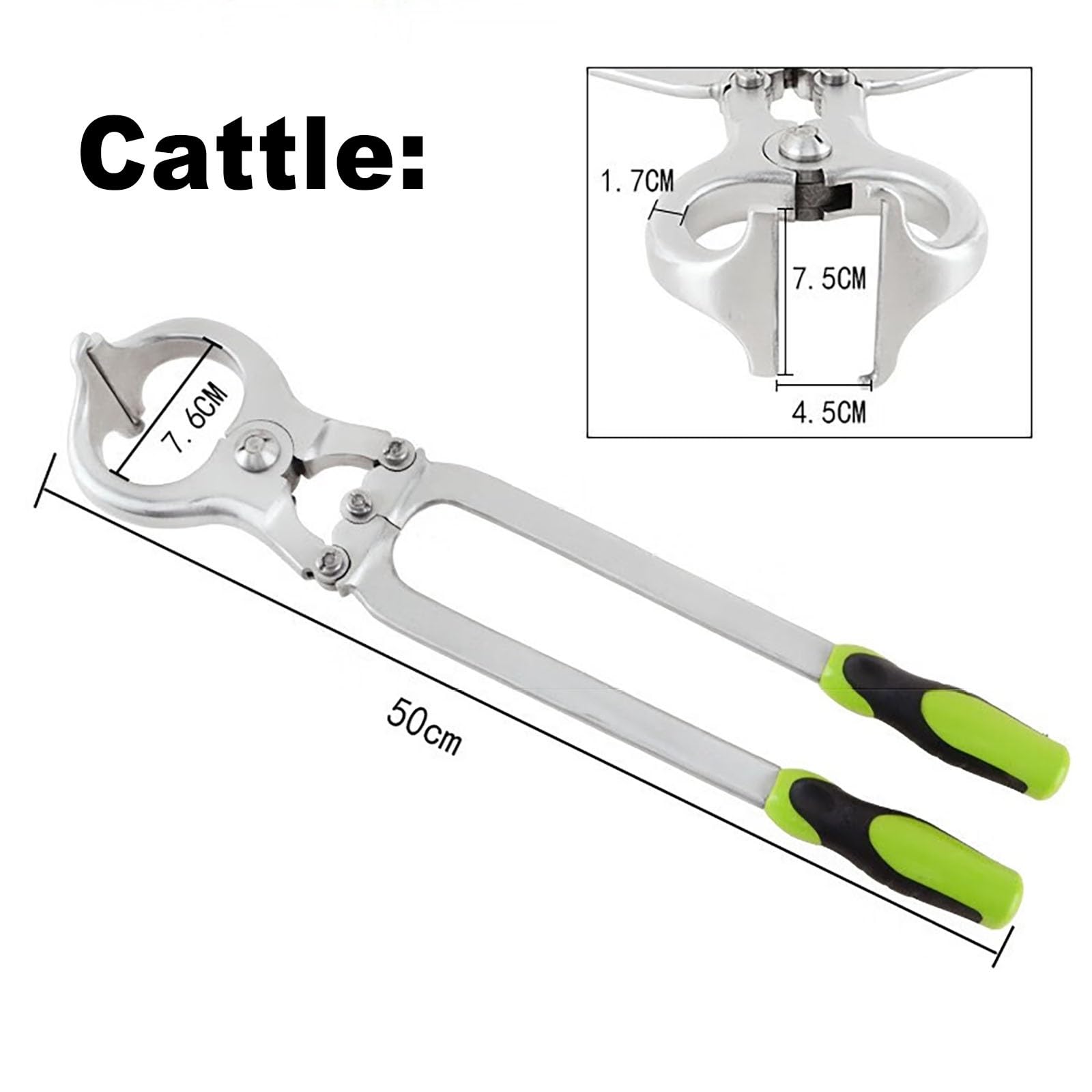 Alicates castradores de Ganado sin Sangre para toros y ovejas, de Acero Inoxidable, Herramienta para castrar Animales de Granja, Ganado Vacuno, ovejas, Caballos y Cabras(Cattle)