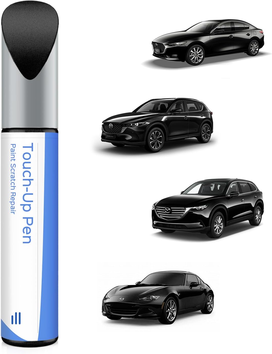45P Sonic Silver Metallic Touch Up Paint Compatible with Mazda Exact Match Chips and Nicks Touch Up