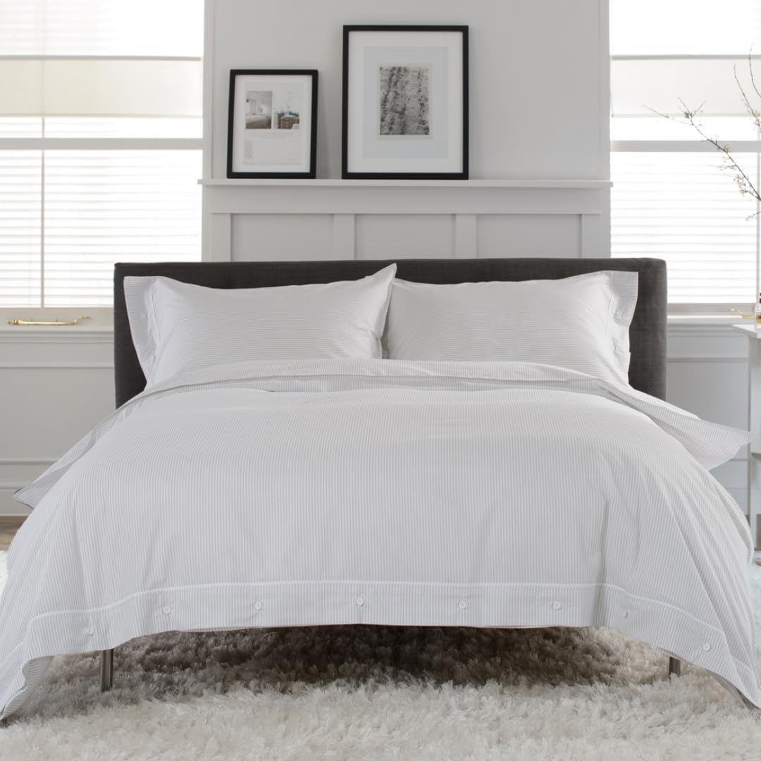 The Lyndon Co Southport Duvet Set Grey/ White