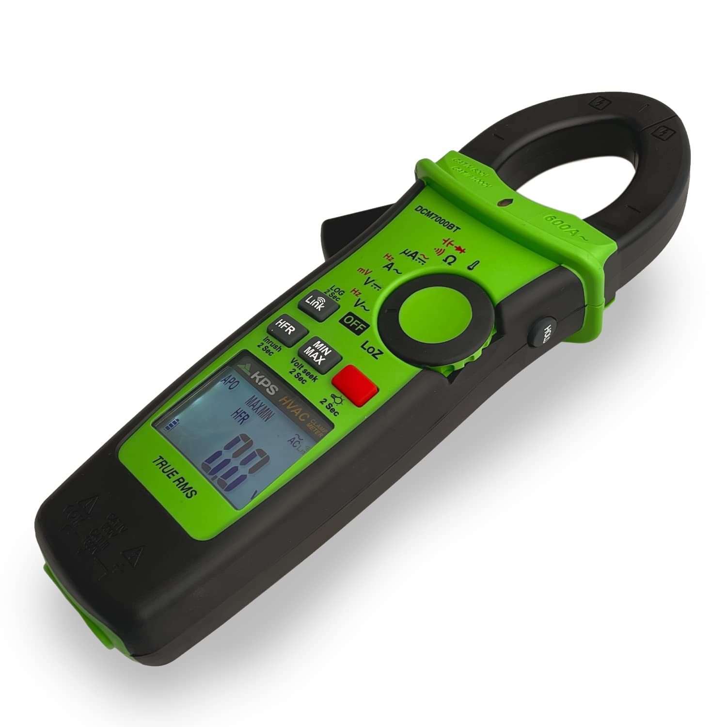KPS-DCM7000BT Pinza Amperimétrica TRMS con Bluetooth para sistemas de Calefacción, Ventilación y Aire Acondicionado (HVAC) CAT.IV