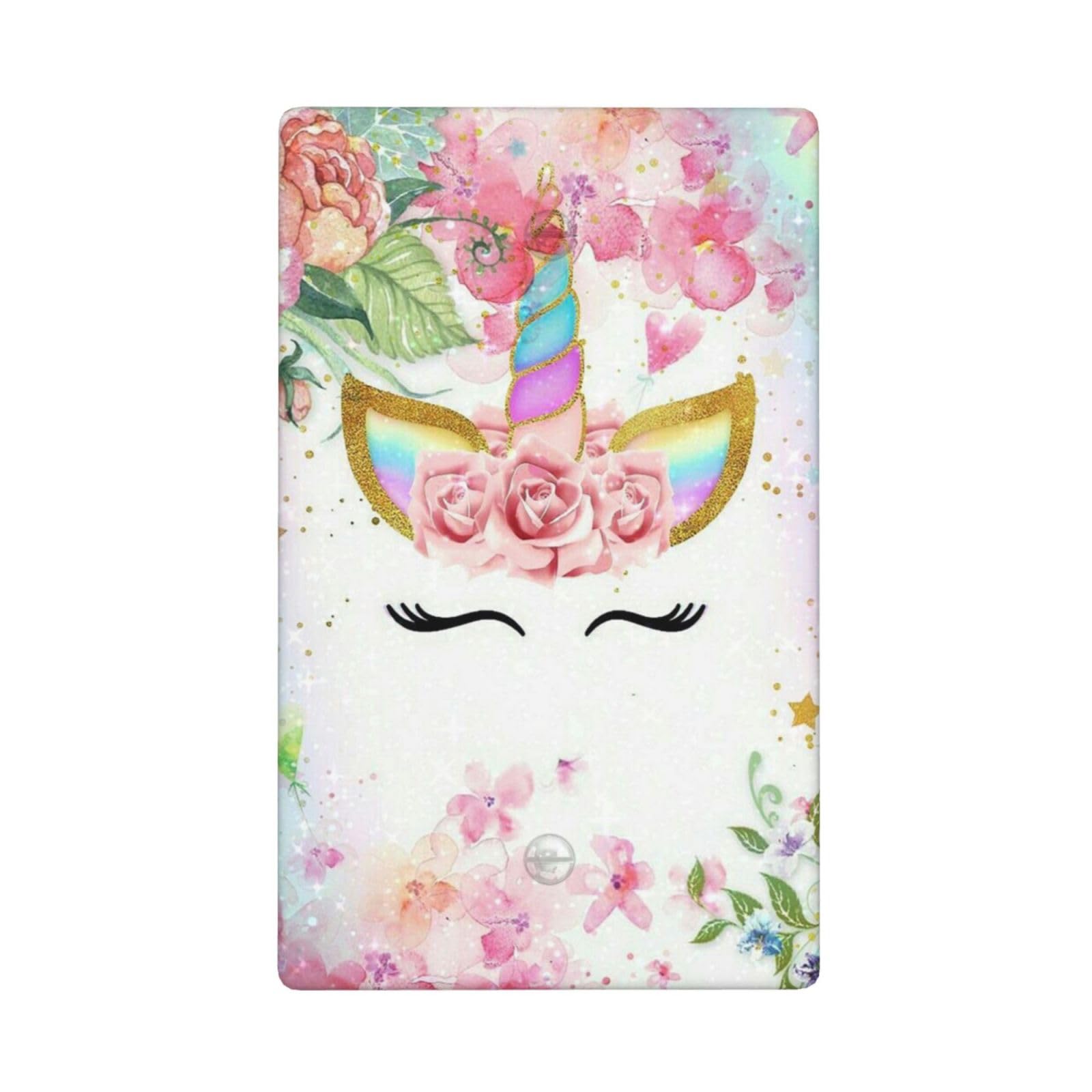 Unicorn Blank Wall Plate Decorative 1 Gang No Outlet Lightswitch Plastic Wallplate Bedroom Living Cute Decor Faceplate 4.5 X 2.76 In