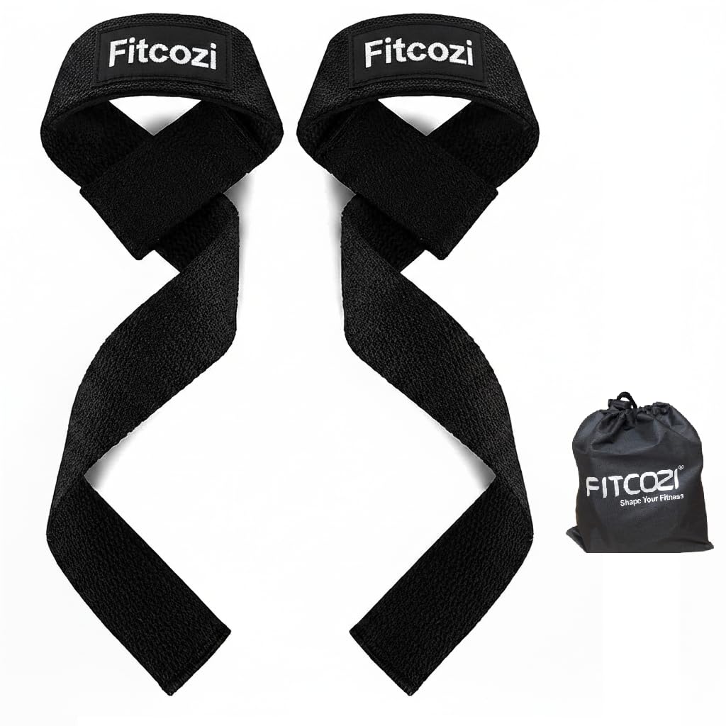 FITCOZI Lifting Straps for Weightlifting, Weight Lifting Straps Gym Power Workouts Lifting Wrist Straps Padded Cotton Men Women Support Lifters Deadlift Straps Hard Pull Exercise Straps-image-35
