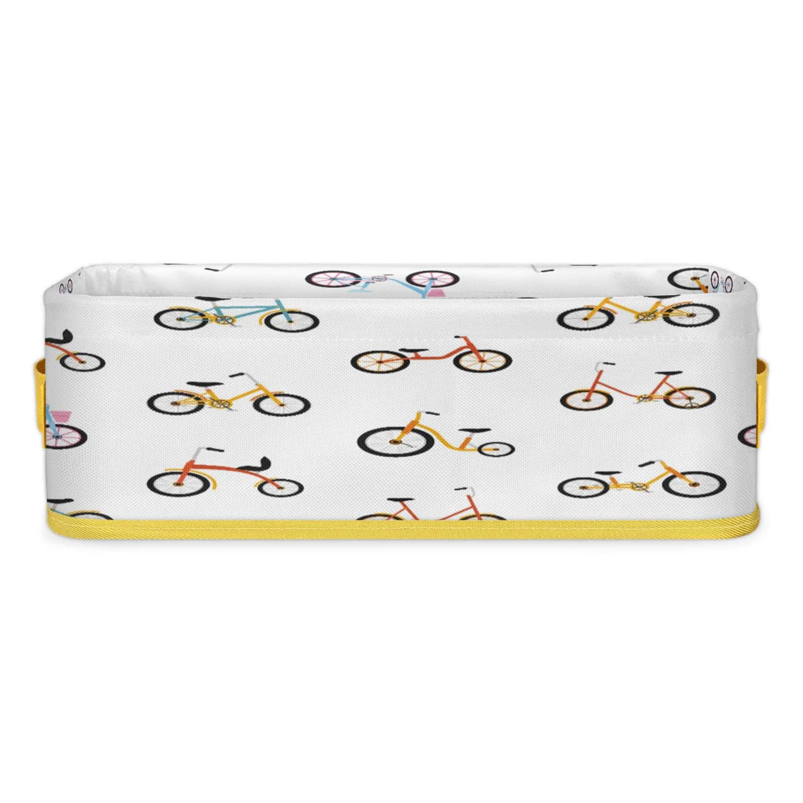 Bike Bicycle Pattern Bathroom Storage Basket Waterproof Foldable Storage Bins with Handles Decorative Toilet Paper Storage Basket for Organizing for House Bathroom Toiletries Set of 2