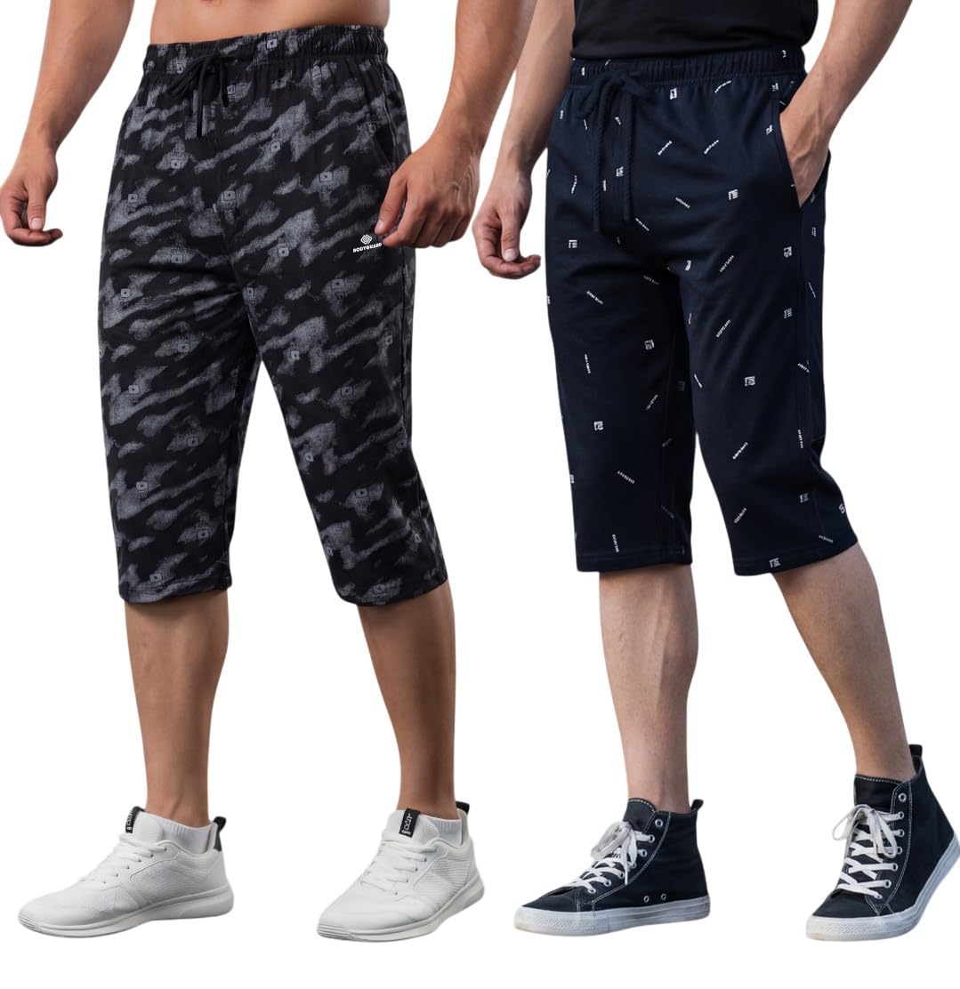 feel track Men's Regular Fit Three Fourth Capri (Pack of 2)-picture-37