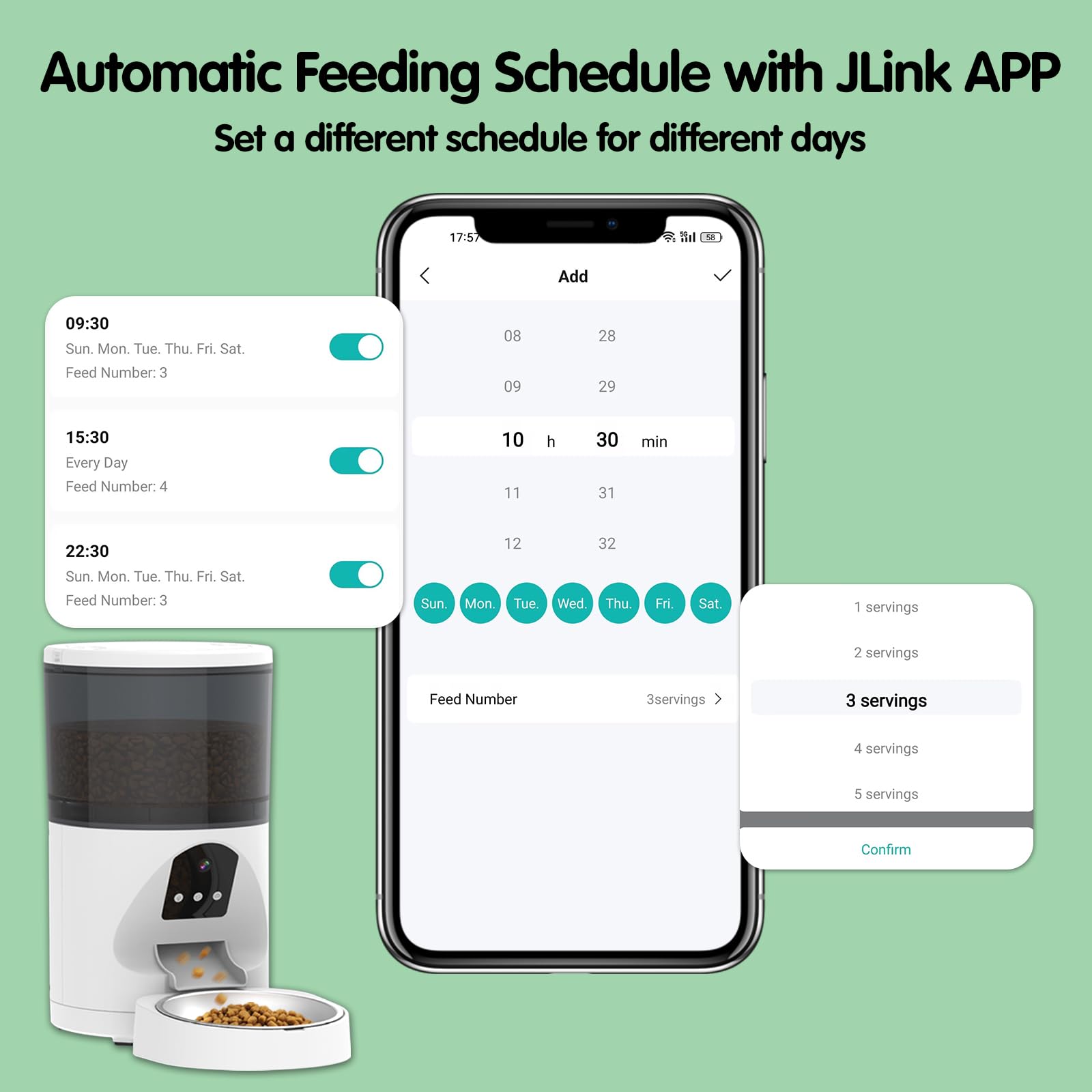 ANTELA Distributeur Croquettes Chat Chien Automatique 6L avec Vidéo 3MP | WiFi 2.4G, Contrôle APP, Fil Anti-grignotage, Notification d'Alimentation