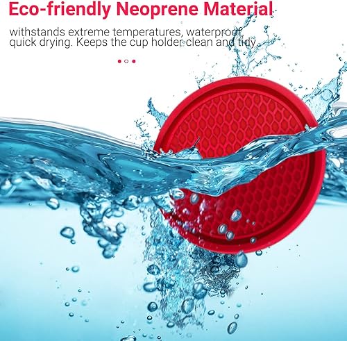 Miniatura 5 de Paquete de 4 posavasos universales para automóvil, antideslizantes, líquidos, absorbentes, para automóvil, 2.7 pulgadas