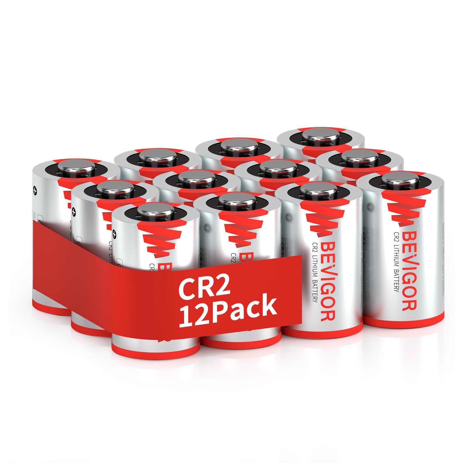 Bevigor CR2 Lithium-Batterie, 900mAh 3V High Power CR2 Nicht wiederaufladbar Lithium-Batterie für Kameras, Golf-Entfernungsmesser, Taschenlampen und andere Geräte, 12 Stück