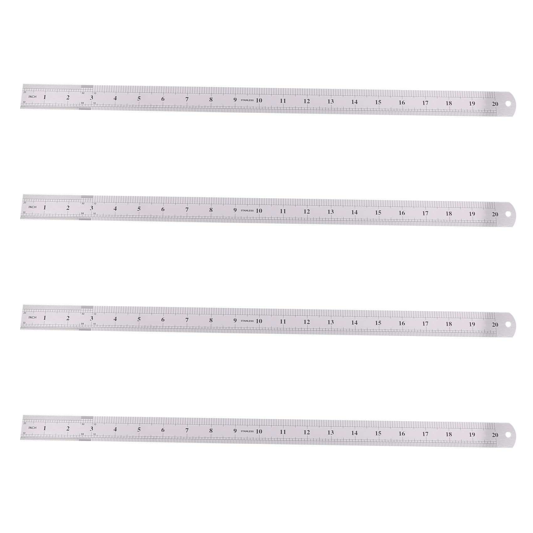 Jnchdghwa As Shown 4X Groove Right Stainless Steel Metric Ruler 50 Cm Stainless Metric Ruler