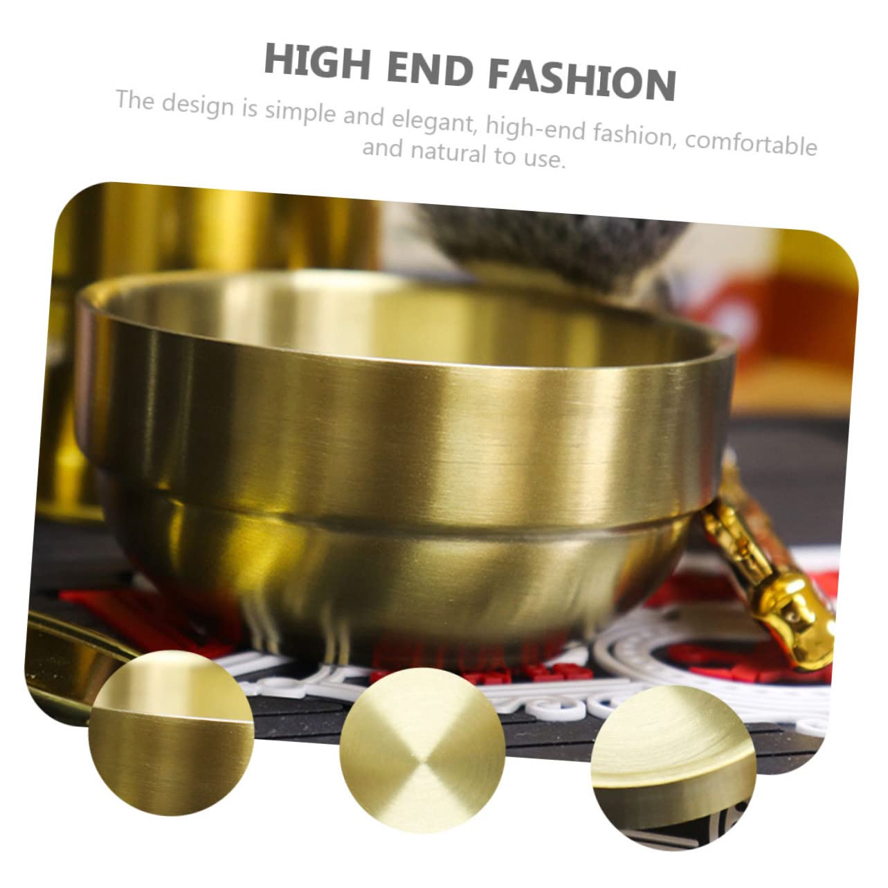 BELLIFFY Men's Shaving Bowl 304 Stainless Steel Simple Design for Travel Home Use Elegant