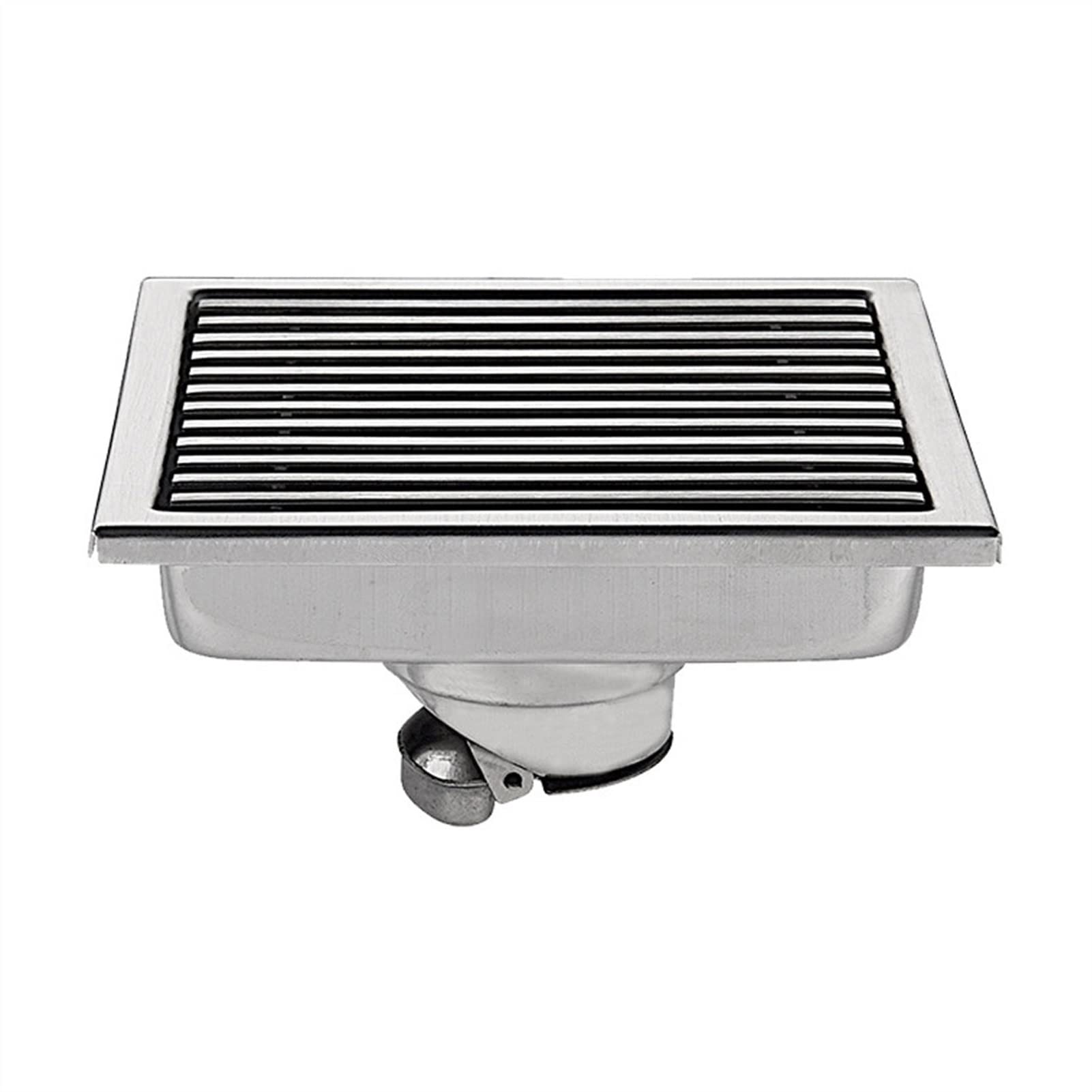 SUS304 Égouttoir de douche carré avec filtre à cheveux amovible 15,2 cm Égouttoir de sol pour cuisine, salle de bain, garage et sous-sol, finition blanche brossée