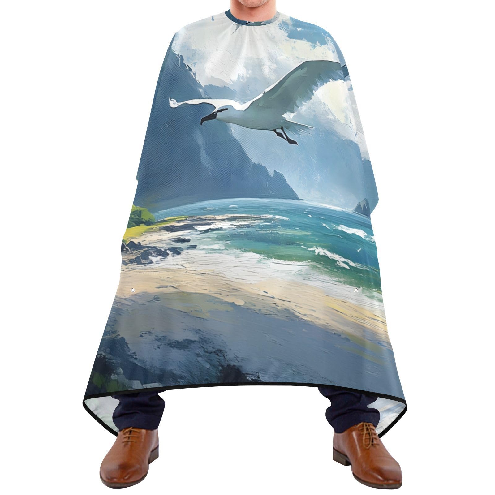Hezely Sea Gull Hair Dye Cape, Barber Cape for Adults,Waterproof Salon Cape,Waterproof Hairdressing Styling Hair Cutting, 65