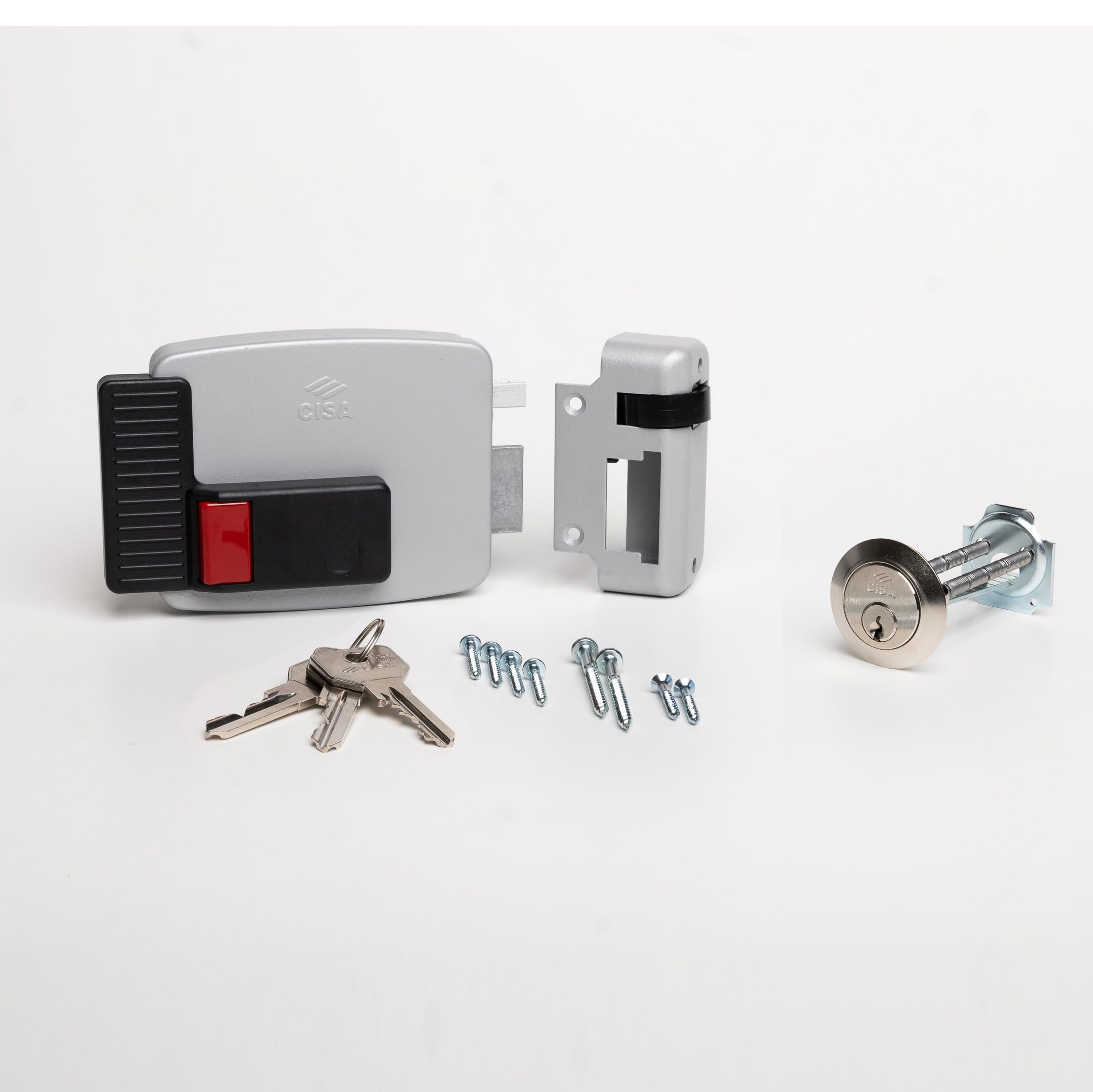 CISA - Electric Lock to Apply 111610601N7 - CISA Electrolock in Painted Steel with Internal Button - External Electric Gate Lock Entry 60 Adjustable - Right Hand