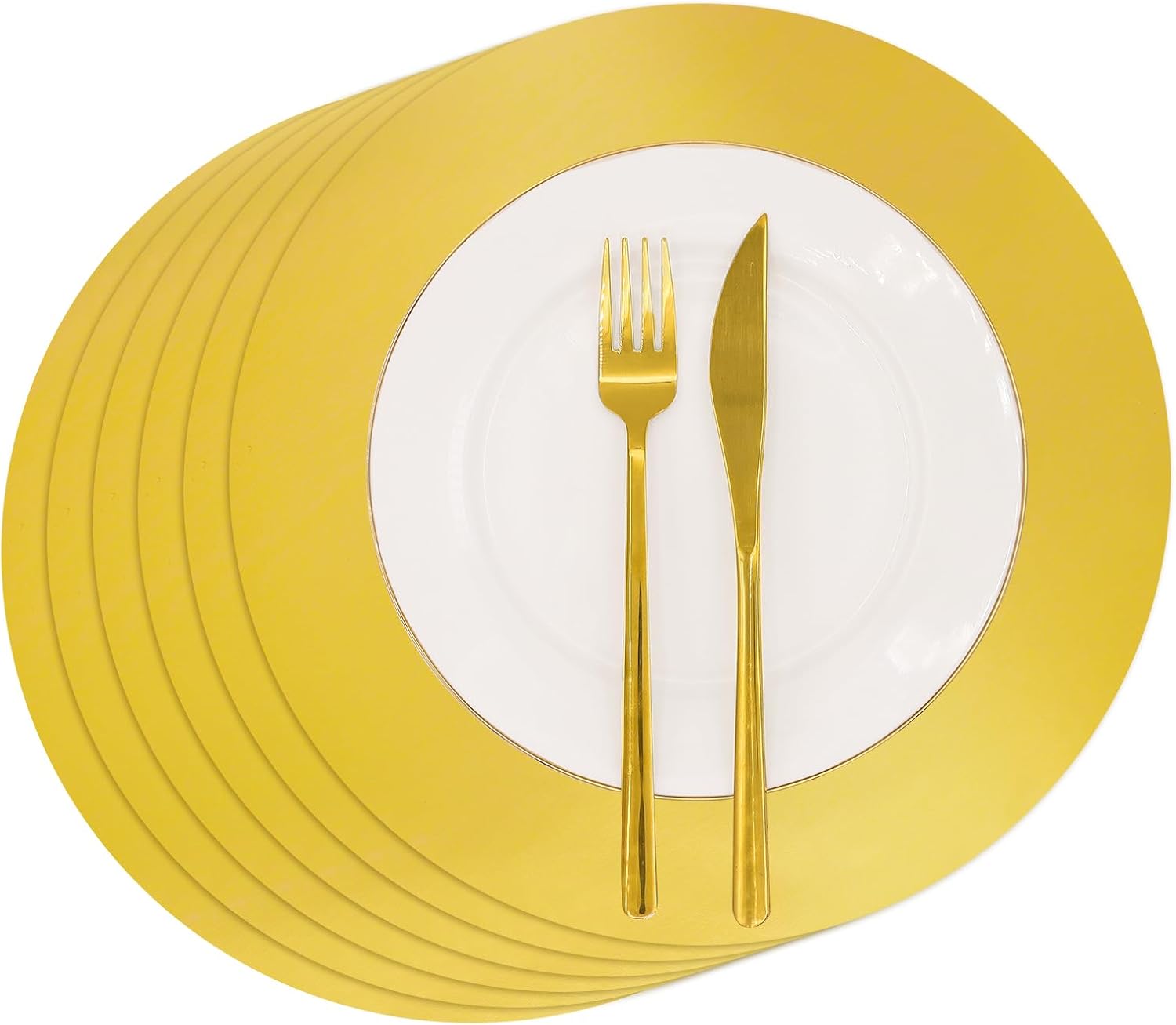 50 PCS Paper Placemats Gold Round Place mat Disposable