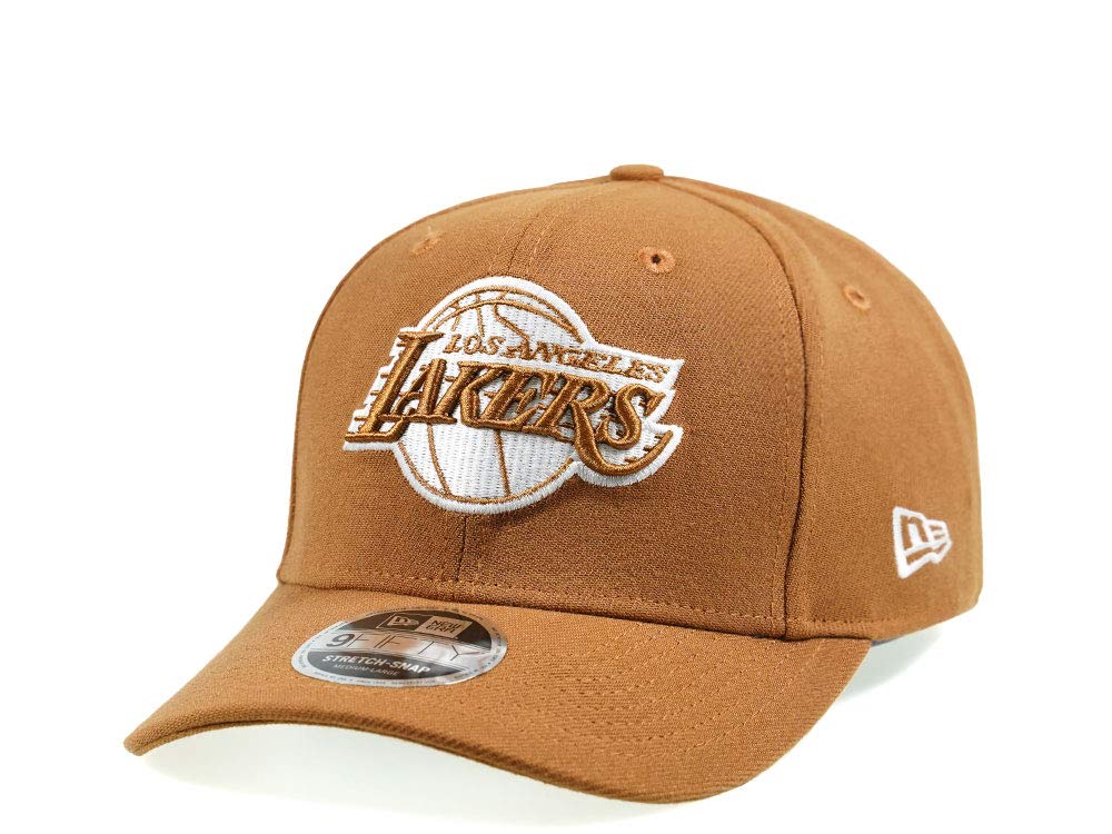 New Era Unisex Brown Los Angeles Lakers Toasted Peanut Edition 9Fifty Stretch Snapback Cap - Nba Cap (M-L),