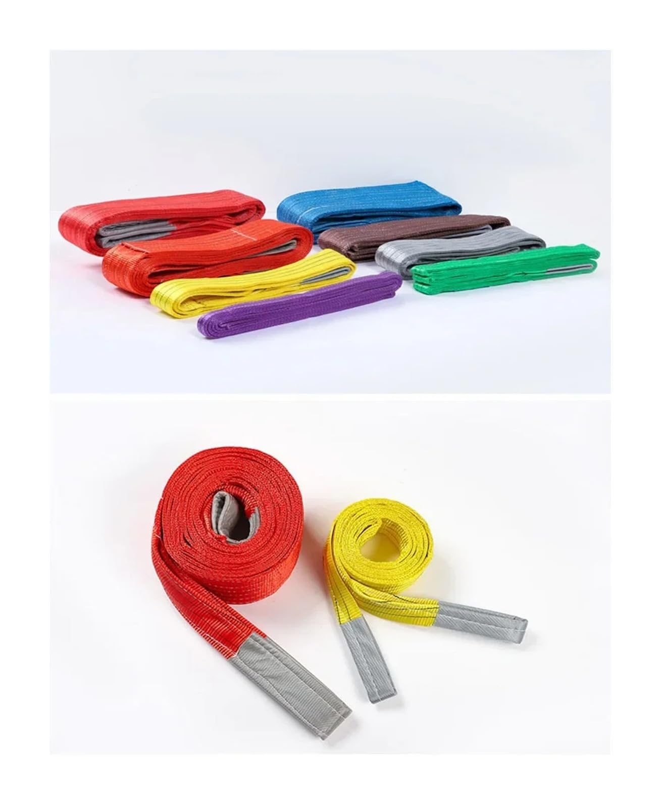 Ancho 125 mm Nylon Plano Grúa Eslinga de elevación Industrial Plegado Elevación Remolque Cuerda Correa Correa WLL Peso 5 toneladas Longitud 1~12 m