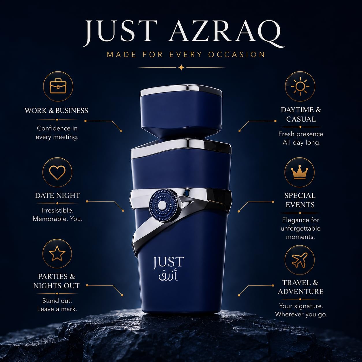 Fragrance World Just Azraq EDP For Men 3.4 Fl Oz : Amazon.co.za