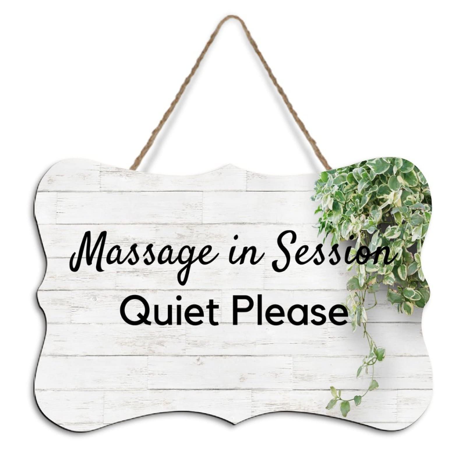 Yelolyio Rustic Hanging Wood Sign Massage In Session, Quiet Please Wooden Plaque Sign Home Wall Art Decor For Living Room Bedroom Farmhouse Office 4"X6"