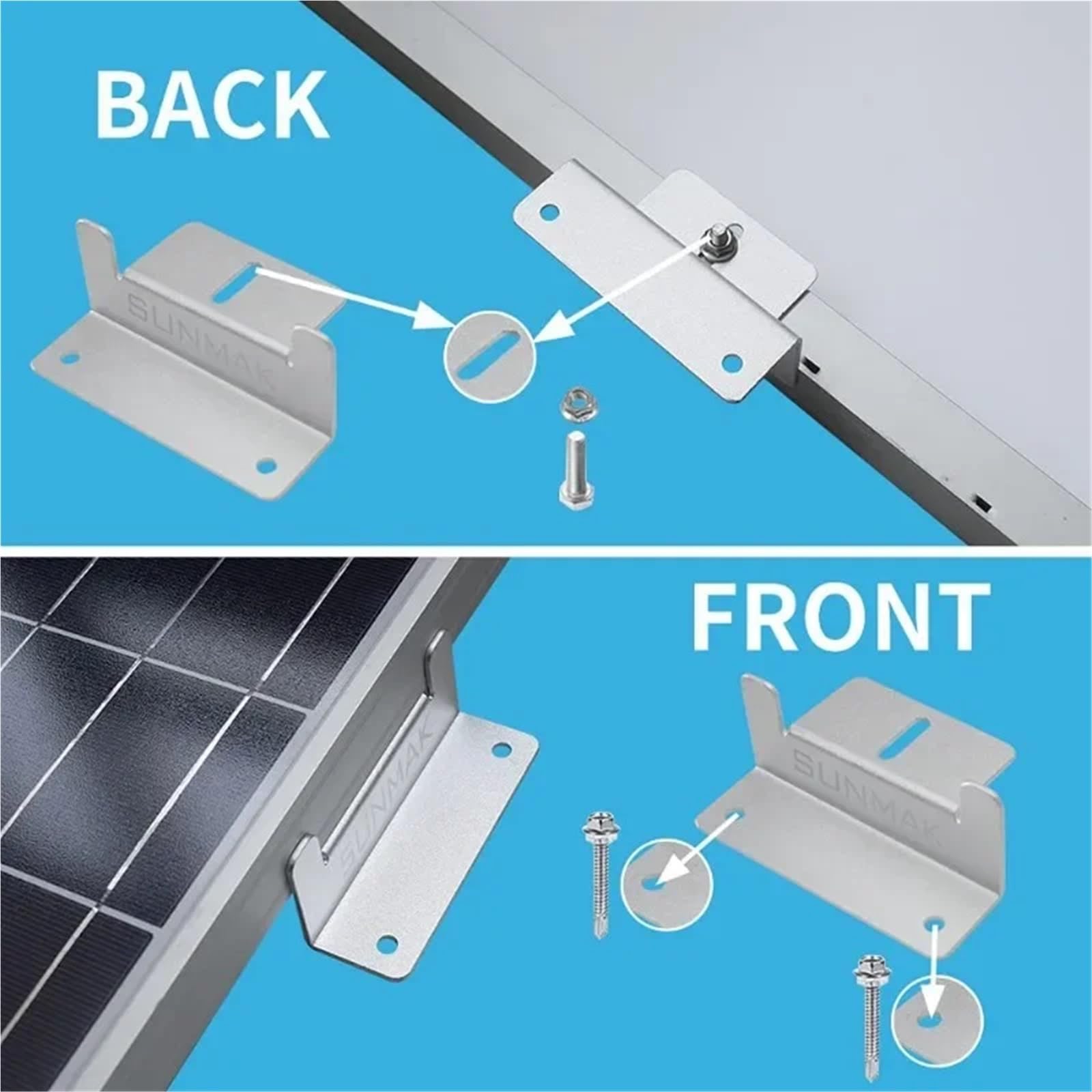 Uchwyty do paneli słonecznych, zestawy wsporników montażowych do paneli słonecznych, dachu PV, aluminium, typ Z, do samochodu, łodzi, kampera, jachtu (biały, 16 zestawów)