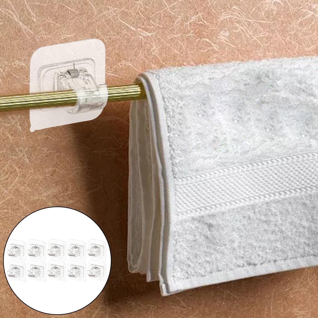 Lot de 5 supports de tringle à rideaux - Crochets muraux en ABS - Pour la maison - Transparent