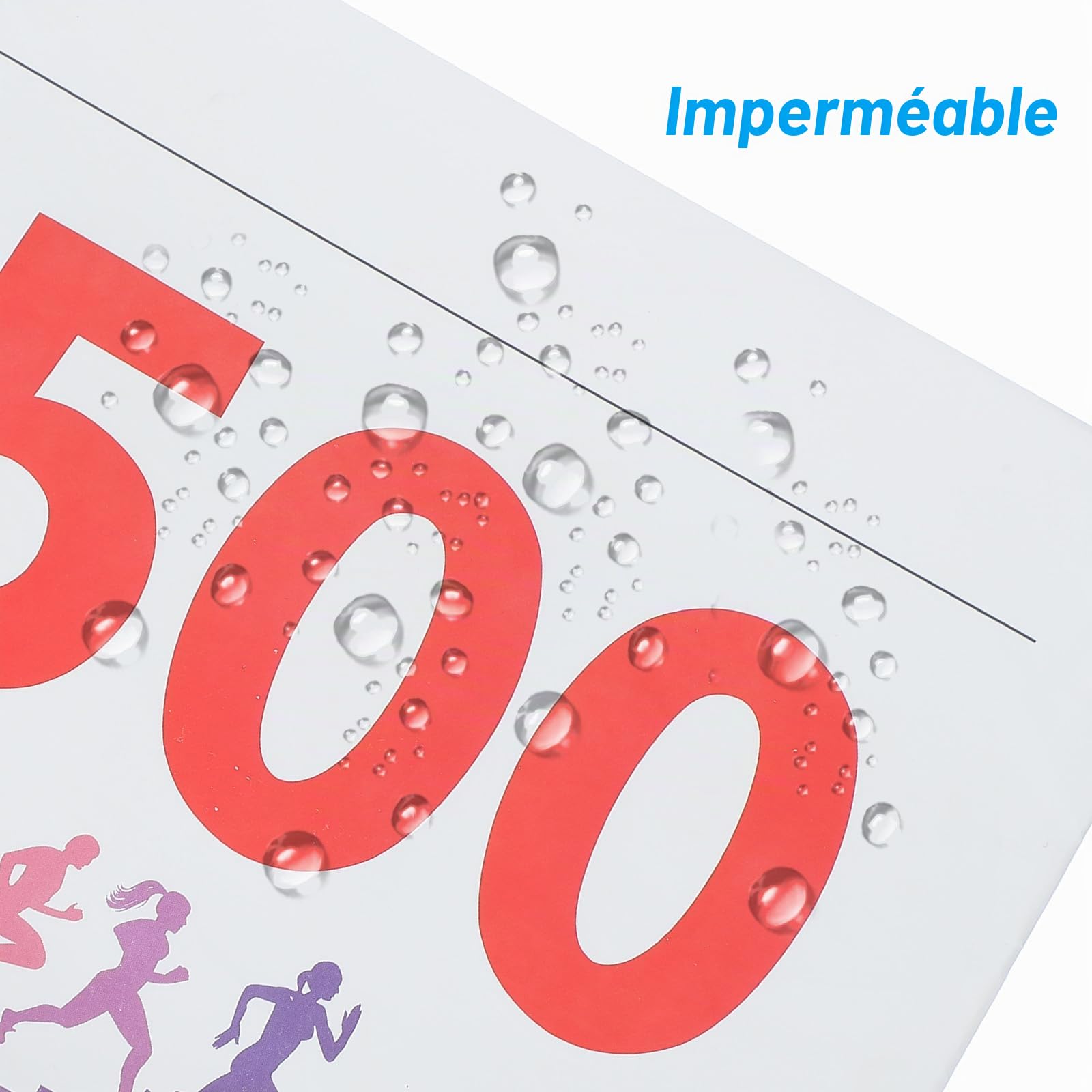 PATIKIL Numéros de Dossard de Course Indéchirables 7X6 Pouces, 401-500 Médailles Numéros de Compétiteur de Course Imperméables avec Épingle de Sûreté