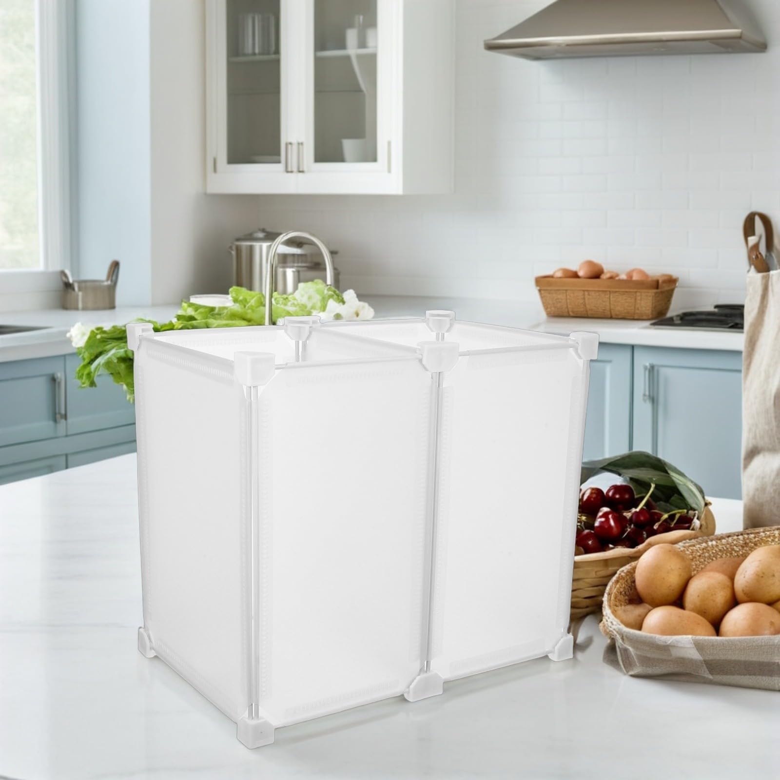 GALPADA Organizzatore per Congelatore Profondo in Plastica Bianca Divisori, Ripiani Resistenti in ABS e Pp per Conservazione Alimenti Ordinata in Freezer e Frigoriferi