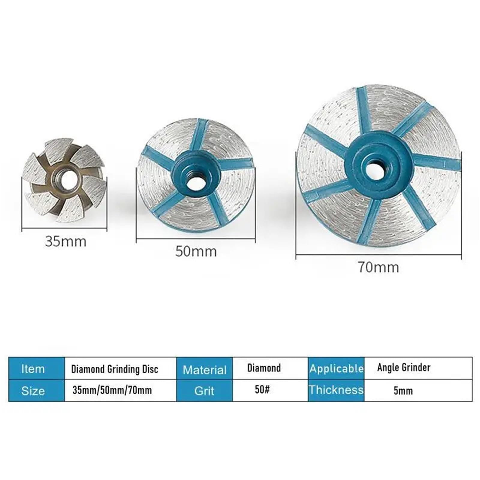 35/50/70mm Diamond Grinding Wheel Disc Bowl Shape Cup Concrete Granite Stone Tools Angle Grinder Accessories 1PCS(70mm)