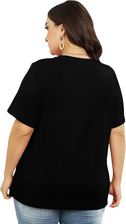 QAUN Maigic Shirt Women Plus Size Magical Graphic Tshirt Vacation Tees Summer Short Sleeve Tops