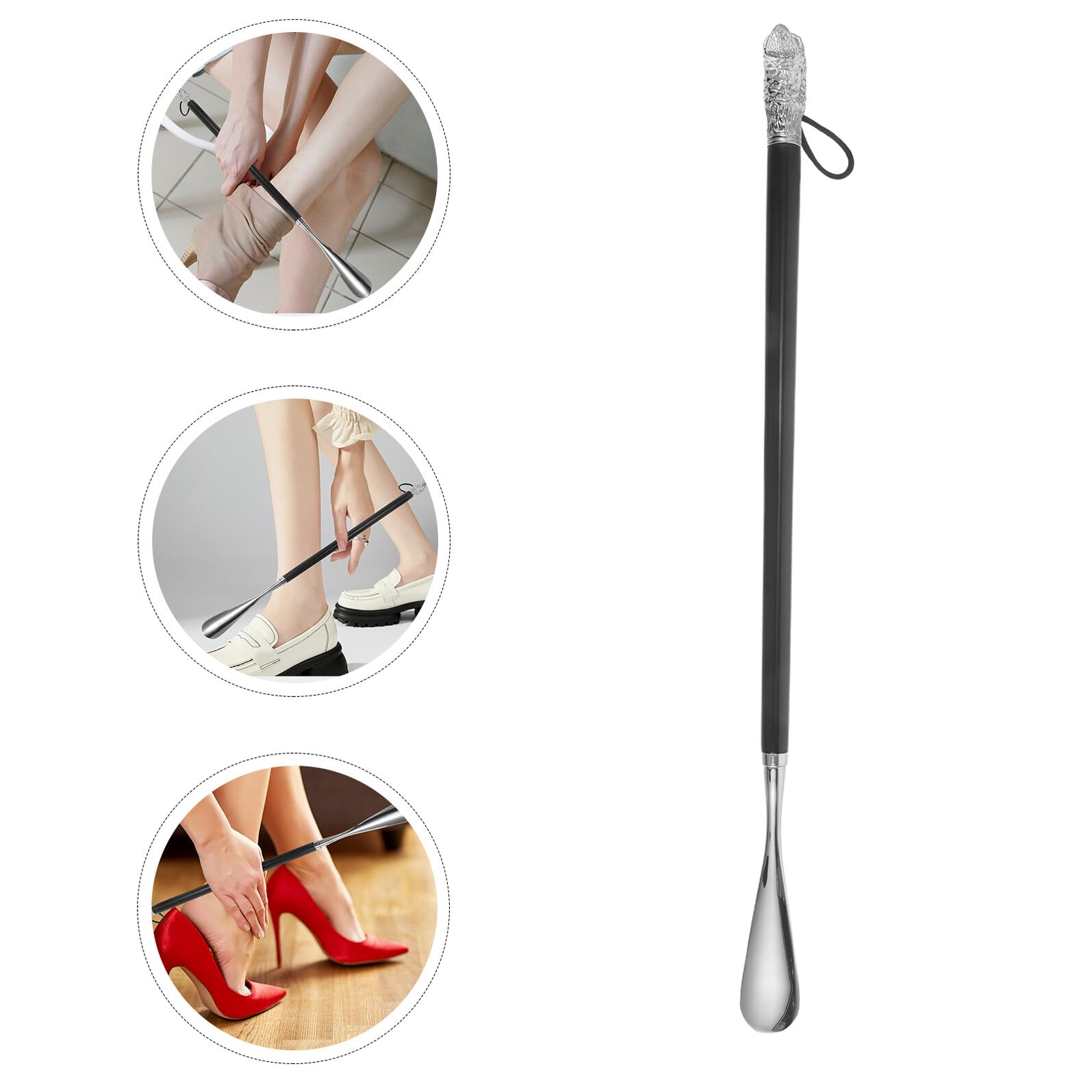 SUPVOX Calzador de Metal Ergonómico 56 Cm Mango Largo y Cabeza de Animal, Ayudante de Calzado para Personas Mayores y Embarazadas, Herramienta para Botas y Zapatos, Portátil Agacharse